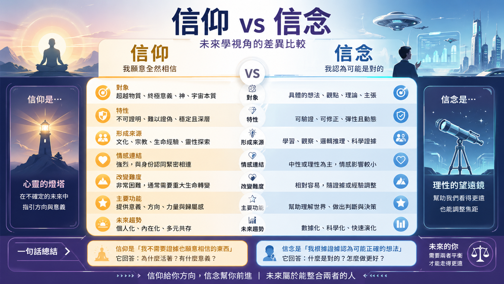 「信仰」與「信念」有何不同？